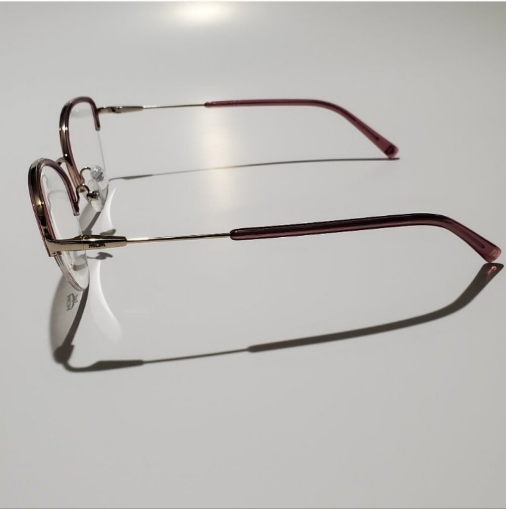 MCM AUTHENTIC WINE COLORED GLASSES NWT / CASE AND INCLUSION - Picture 3 of 5